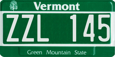 VT license plate ZZL145