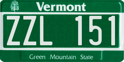 VT license plate ZZL151