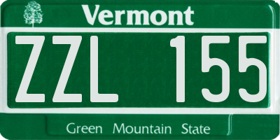VT license plate ZZL155
