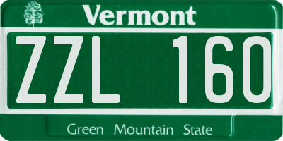 VT license plate ZZL160