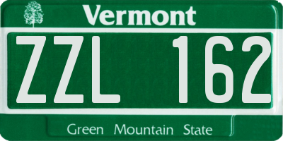 VT license plate ZZL162