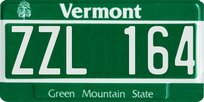 VT license plate ZZL164
