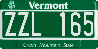 VT license plate ZZL165