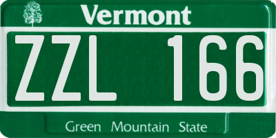 VT license plate ZZL166