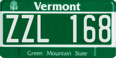 VT license plate ZZL168