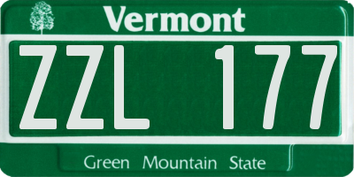 VT license plate ZZL177
