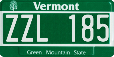 VT license plate ZZL185