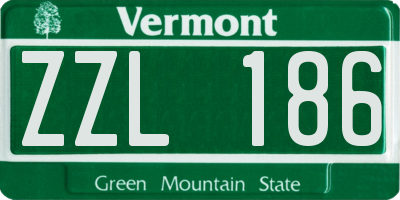 VT license plate ZZL186