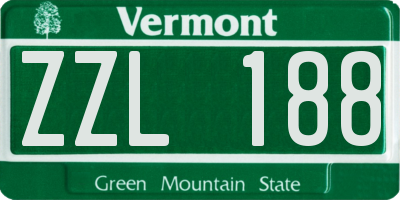 VT license plate ZZL188