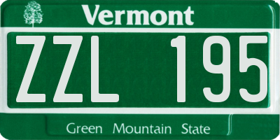 VT license plate ZZL195
