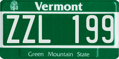 VT license plate ZZL199