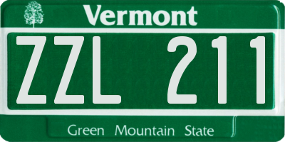 VT license plate ZZL211