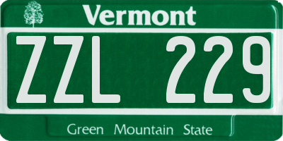 VT license plate ZZL229