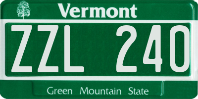 VT license plate ZZL240