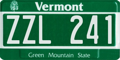 VT license plate ZZL241