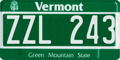 VT license plate ZZL243