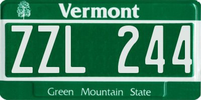 VT license plate ZZL244