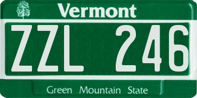 VT license plate ZZL246
