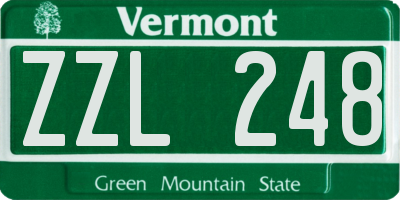 VT license plate ZZL248