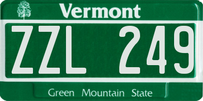 VT license plate ZZL249