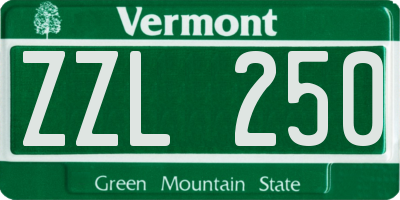 VT license plate ZZL250