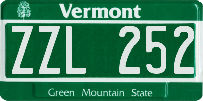 VT license plate ZZL252