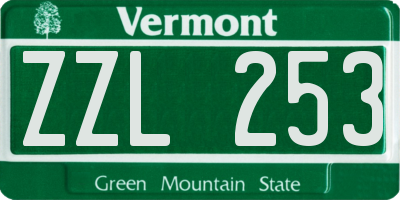 VT license plate ZZL253