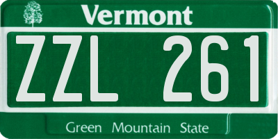 VT license plate ZZL261