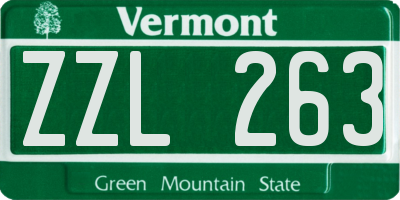 VT license plate ZZL263