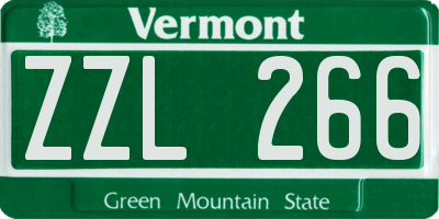 VT license plate ZZL266