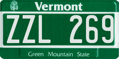 VT license plate ZZL269