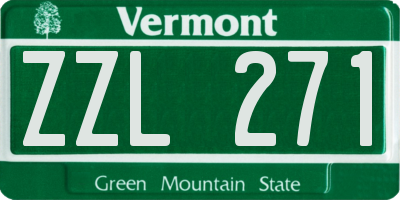 VT license plate ZZL271