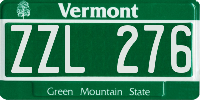 VT license plate ZZL276