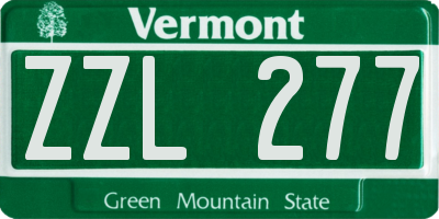 VT license plate ZZL277
