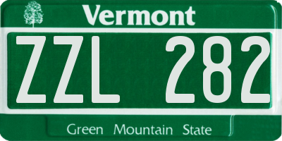 VT license plate ZZL282