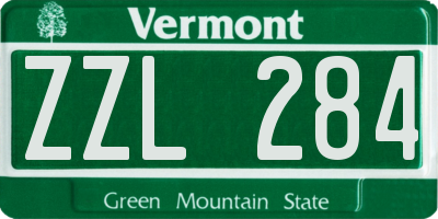 VT license plate ZZL284