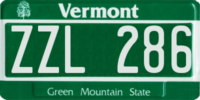 VT license plate ZZL286