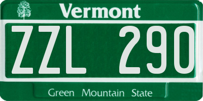 VT license plate ZZL290
