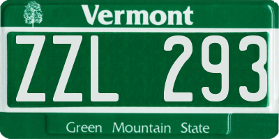 VT license plate ZZL293