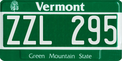 VT license plate ZZL295