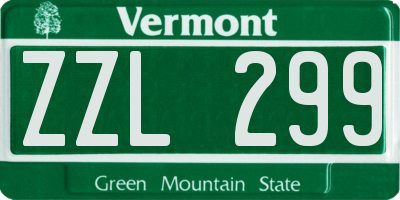 VT license plate ZZL299
