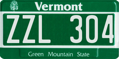 VT license plate ZZL304