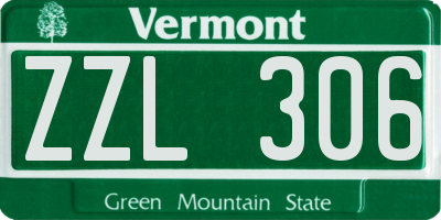 VT license plate ZZL306