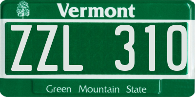 VT license plate ZZL310
