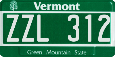 VT license plate ZZL312