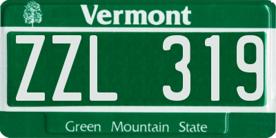 VT license plate ZZL319