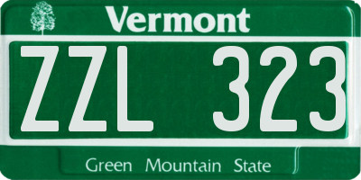 VT license plate ZZL323