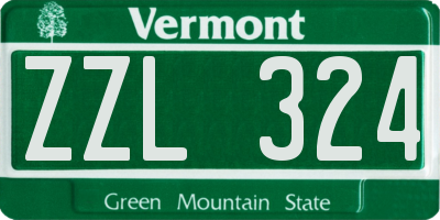 VT license plate ZZL324