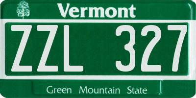 VT license plate ZZL327