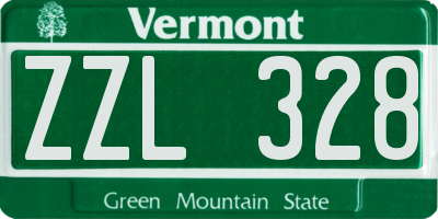 VT license plate ZZL328